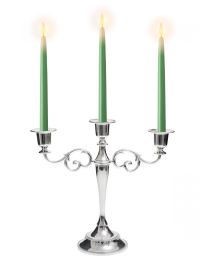 Миниатюра: Подсвечник на 3 свечи 25см серебро