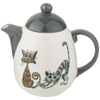 Миниатюра: Чайник заварочный 1000мл Озорные коты керамика