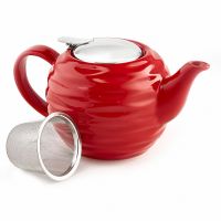 Миниатюра: Чайник заварочный керамика 800мл, нерж. фильтр красный