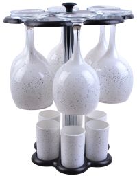 Миниатюра: Мини-бар 12пр 6 фужеров + 6 стопок Стелла белый стекло (4)