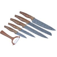 Миниатюра: Набор ножей кухонных 6пр (5 нерж. ножей и овощечистка), магнит. коробка SATOSHI Алмаз (10)