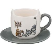 Миниатюра: Набор чайный 2пр 210мл Озорные коты керамика