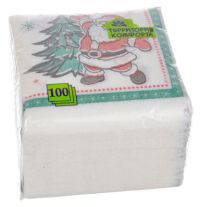 Миниатюра: Салфетки бумажные 24*24см 100шт  ДЕД МОРОЗ Новый год@