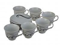 Миниатюра: Набор чайный 12пр (чашки 220мл, блюдца 14см) фарфор PORTOFINO (6)