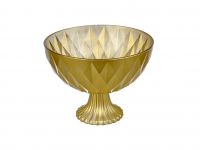 Миниатюра: Фруктовница стекло 22,8см (h17см), на ножке Stellar цвет под золото (6)
