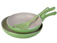 Миниатюра: Набор посуды ал. 3пр (сковорода 220мм, 240мм; лопатка нейлон), керам. покрытие "LaDina" цвет микс