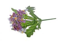 Миниатюра: Цветы искусственные Букет Гвоздика мелкая 5 веток 27см фиолетово-серый DK21@