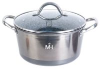 Миниатюра: Кастрюля ал. 4,3л (24см), ст. крышка ручки нерж. индукция MercuryHaus Silver (4)