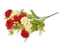 Миниатюра: Цветы искусственные Букет Гортензия 5веток 32см бордово-белый FP06@
