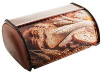 Миниатюра: Хлебница мет. 44*27*18см, декоративная крышка рисунок хлеб и пшеница ALPENKOK
