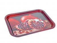 Миниатюра: Поднос жестяной 332*258мм Тропические фрукты прямоугольный (12)