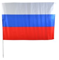 Миниатюра: Флаг Российский 60*90см без герба, с ручкой@