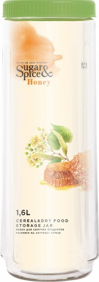 Миниатюра: Банка для сыпучих продуктов 1,6л SugarSpice Honey фисташка
