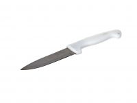 Миниатюра: Нож кухонный нерж. 9,5см (L20см общая), белая пласт. ручка К-2@