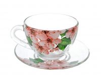 Миниатюра: Набор чайный 2пр Сакура стекло