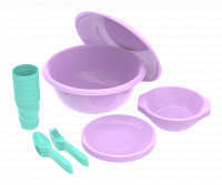 Миниатюра: Набор посуды для пикника пласт. на 6 персон 32пр «Вечеринка» №9 (5)