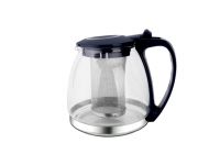 Миниатюра: Чайник заварочный 1000мл жаропрочное стекло мет. фильтр темно-синий (24)