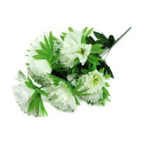 Миниатюра: Цветы искусственные Букет Гвоздика 8шт 52см белый@