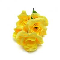 Миниатюра: Цветы искусственные Букет Розочка 5шт 34см желтый@