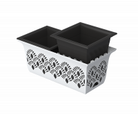 Миниатюра: Кашпо пласт. 3,5л*2 (400*200*175мм), двойное с системой прикорневого полива Лотос (20)