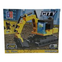 Миниатюра: Конструктор 14*11,5см, 51дет., City 2в1 Трансформер Экскаватор коробка 123-540