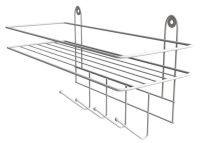 Миниатюра: Полка в ванную 4 крючка 33*12,5*21см белая термопластик (8)
