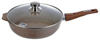 Миниатюра: Сковорода ал. 280мм, ст. крышка съемная ручка а/п МЕЧТА Гранит Brown коричневая
