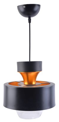 Миниатюра: Люстра потолочная 1*60W Е27 основание черный, плафон черный золото@