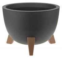 Миниатюра: Кашпо пласт. 4,2л (250*250*185мм), со вставкой Флориан графитовый