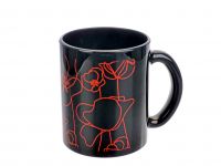Миниатюра: Кружка 300мл стекло Маки черно-красная (24)