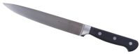 Миниатюра: Нож кухонный нерж. 20см (универсальный), пласт. черная ручка (клепаная) Luxstahl Profi@