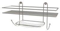 Миниатюра: Полка прямая с мыльницей (33*12*17см, 17*8,5) графит термопластик (8)