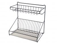 Миниатюра: Сушилка для посуды 38*39*24,5см графит термопластик универсальная (6)
