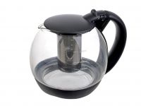Миниатюра: Чайник заварочный стекло 2000мл, нерж. фильтр, пласт. ручка и крышка черный