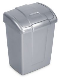 Миниатюра: Контейнер для мусора пласт. 9л (248*203*332мм), с плавающей крышкой Форте цвет серебристый (8)