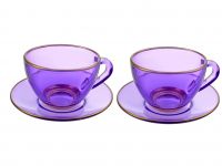 Миниатюра: Набор чайный 4пр (две пары 200мл) Идеал MG фиолетовый (3)