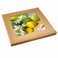 Миниатюра: Блюдо для сервировки стекло 32см вращающееся Лимонные макарунс (12)