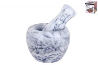 Миниатюра: Ступка с пестиком мрамор 8*10см серая
