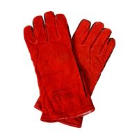 Миниатюра: Краги (перчатки) спилковые утепленные пятипалые Трек красные @