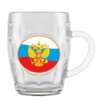Миниатюра: Кружка для пива 500мл стекло Герб на флаге (9)