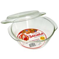 Миниатюра: Форма для запекания (выпечки) стекло 1л (20,6*17,9*8,5см), с крышкой ЗАБАВА