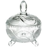 Миниатюра: Ваза сервировочная стекло 10*12,5см с крышкой (48)