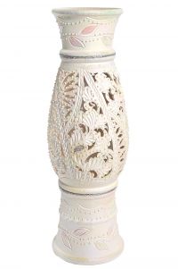 Миниатюра: Ваза напольная керамика 58см ОСЕНЬ резная невеста