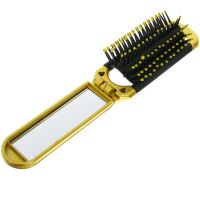 Миниатюра: Расческа массажная складная 10*4см/20см, с зеркалом, прямоуг., глянец