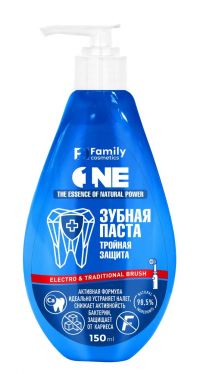 Миниатюра: Зубная паста 150гр FAMILY COSMETICS Тройная защита Флакон с дозатором (17)