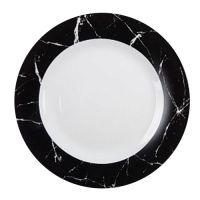 Миниатюра: Тарелка обеденная 25см стеклокерамика черный мрамор (36)