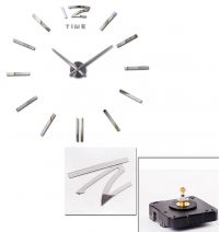 Миниатюра: Часы настенные круглые цифры серебряные