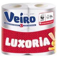 Миниатюра: Туалетная бумага 3сл 4 рулона VEIRO LUXORIA белая (10)