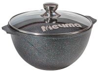Миниатюра: Казан ал. 4,5л (26см), для плова, ст. крышка а/п индукция МЕЧТА Гранит star Induction Pro