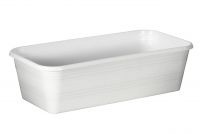 Миниатюра: Ящик для рассады пласт. 390*195*120мм, без поддона, с декором, белый (30)